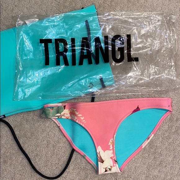TRIANGL pink floral bikini bottoms - Picture 1 of 4